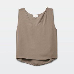 Aritzia Babaton Taupe Murphy Sleeveless Blouse